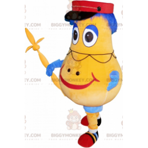 BIGGYMONKEY™ Disfraz de mascota hombre patata amarillo y azul -