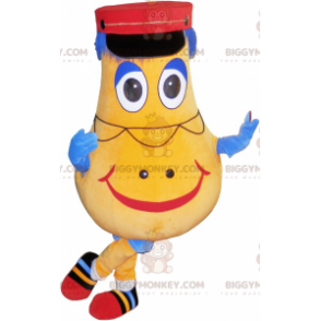 BIGGYMONKEY™ Geel en Blauw Aardappel Man Mascot Kostuum -