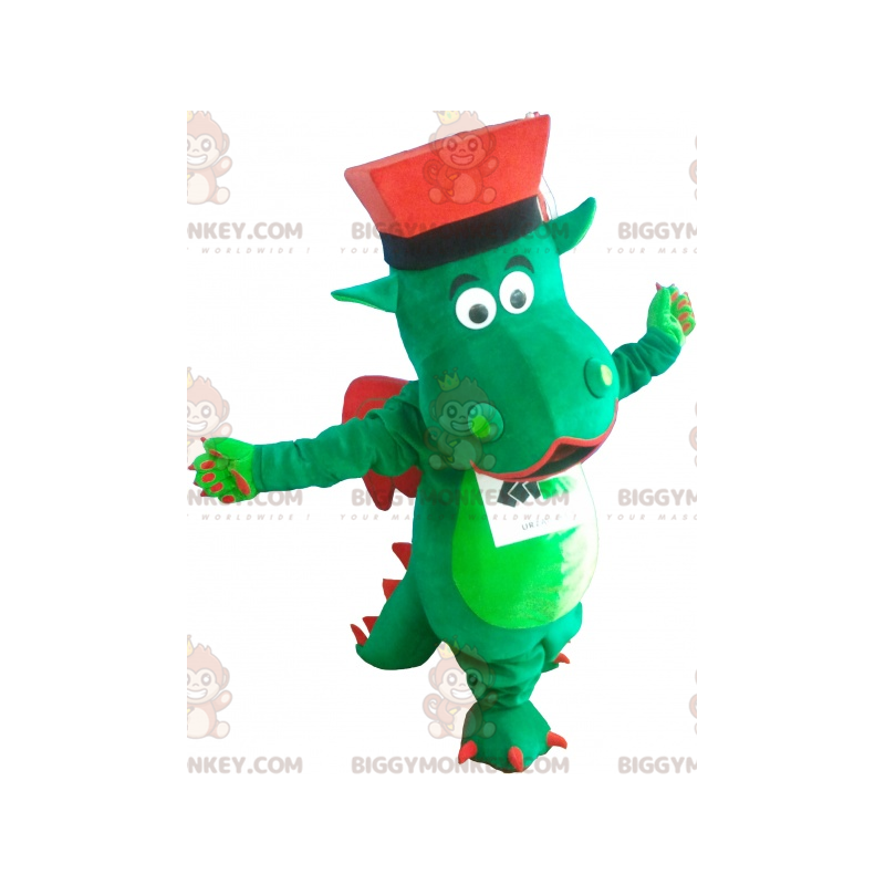 Costume da mascotte drago verde e rosso BIGGYMONKEY™ con