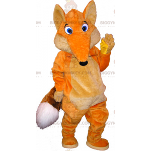 Disfraz de mascota BIGGYMONKEY™ de zorro naranja y blanco con