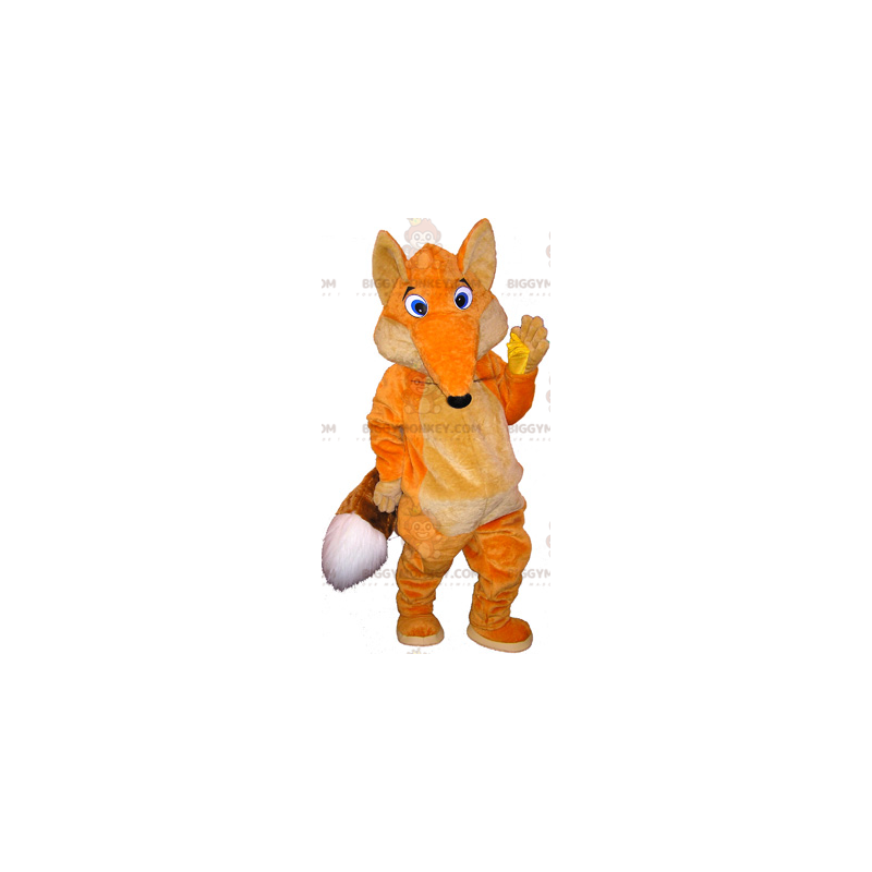 Disfraz de mascota BIGGYMONKEY™ de zorro naranja y blanco con