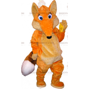 Orange and White Fox with Blue Eyes BIGGYMONKEY™ Mascot Costume