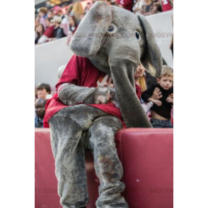 BIGGYMONKEY™ Costume da mascotte Elefante grigio con maglietta