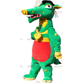Green Yellow Red Crocodile BIGGYMONKEY™ Mascot Costume –