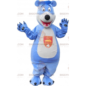 Blå och vit nallebjörn BIGGYMONKEY™ maskotdräkt - BiggyMonkey