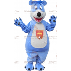 Costume mascotte BIGGYMONKEY™ Teddy Bear blu e bianco -