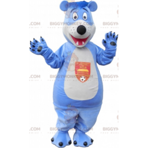 Kostým maskota modrobílého medvídka BIGGYMONKEY™ –