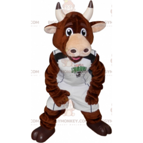 BIGGYMONKEY™ Braunes Kuh-Stier-Maskottchen-Kostüm in