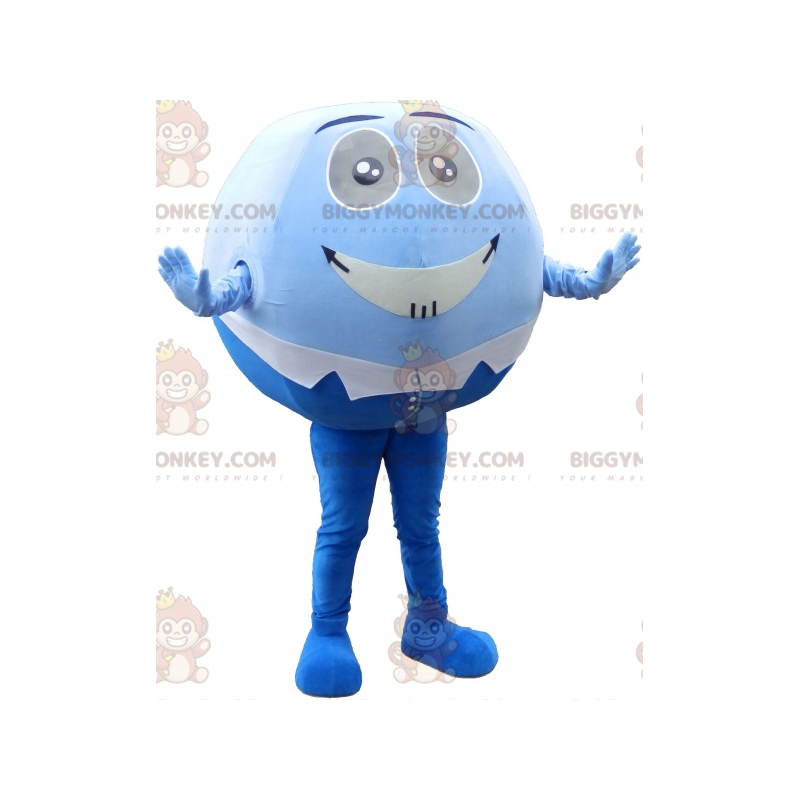 BIGGYMONKEY™ Mascot Costume Blue and White Round and Funny Man