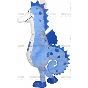 Very Successful Blue and White Seahorse BIGGYMONKEY™ Mascot