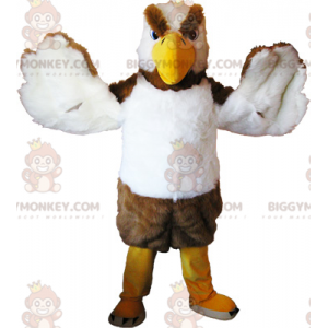 Disfraz de mascota BIGGYMONKEY™ de buitre pájaro azul y blanco