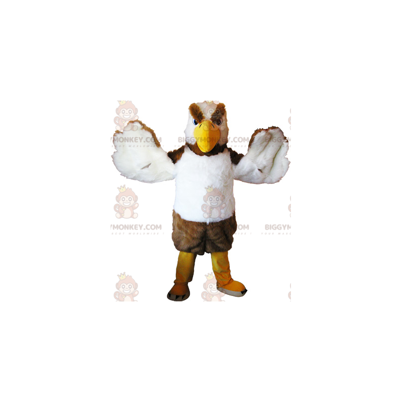 Costume da mascotte intimidatorio avvoltoio uccello bianco e