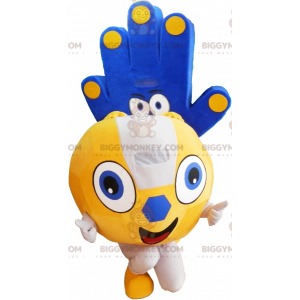 2 BIGGYMONKEY™s mascot: a yellow balloon and a blue hand –