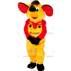 BIGGYMONKEY™ Gelber Elefant-Maskottchen-Kostüm mit gelbem und
