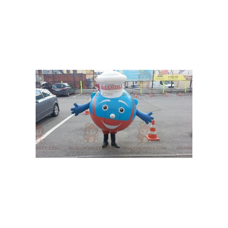 Traje de mascote de chef homem azul BIGGYMONKEY™ –