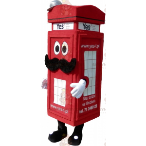 Traje de mascote de cabine telefônica vermelha tipo