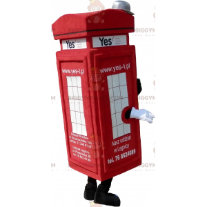 BIGGYMONKEY™ London typ Röd telefonkiosk maskotdräkt -