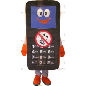 Sort Hvid Orange Mobiltelefon BIGGYMONKEY™ maskotkostume -