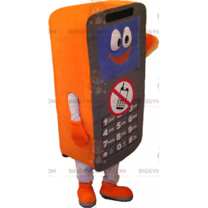 Schwarz Weiß Orange Handy BIGGYMONKEY™ Maskottchen Kostüm -