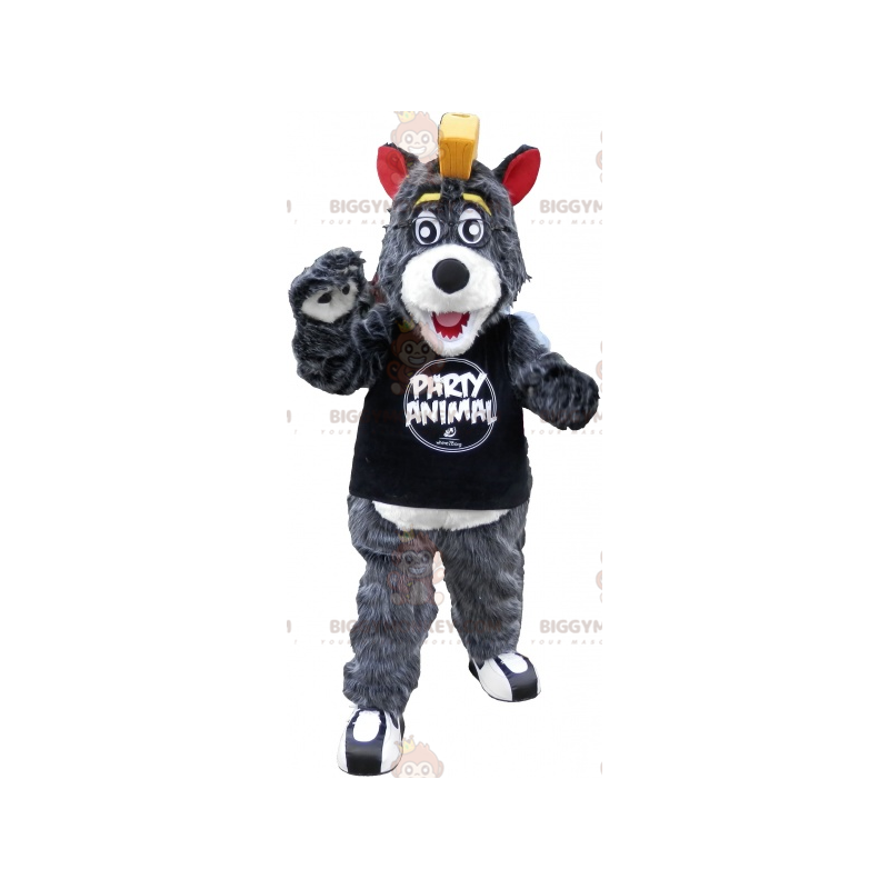 BIGGYMONKEY™ Costume da mascotte Grande orso grigio e bianco