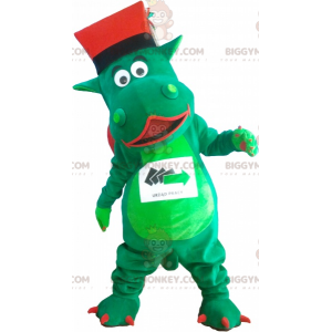 Disfraz de dinosaurio gigante verde BIGGYMONKEY™ con sombrero -