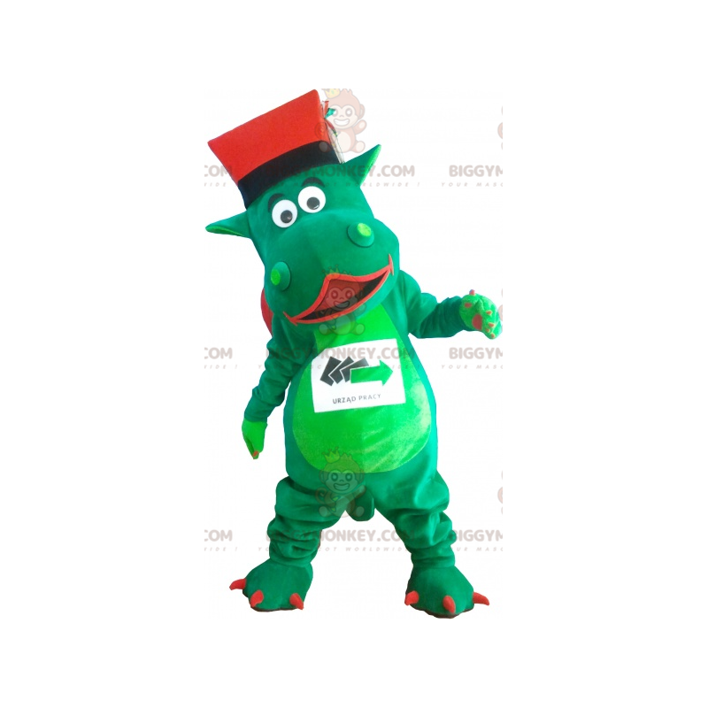 Costume de mascotte BIGGYMONKEY™ de dinosaure géant vert avec