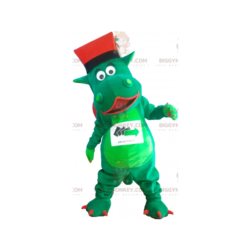 Disfraz de dinosaurio gigante verde BIGGYMONKEY™ con sombrero -