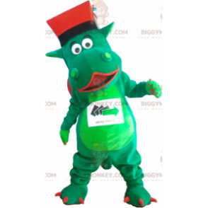 Grön jättedinosaurie BIGGYMONKEY™ maskotdräkt med hatt -