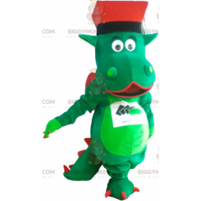 Groene gigantische dinosaurus BIGGYMONKEY™ mascottekostuum met
