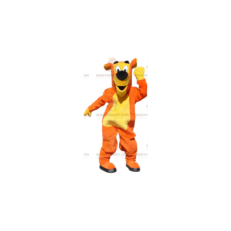 Costume de mascotte BIGGYMONKEY™ de tigre orange jaune et noir