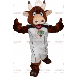 Costume da mascotte BIGGYMONKEY™ da mucca marrone con