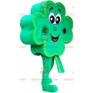 Smiling Green 4 Leaf Clover BIGGYMONKEY™ Mascot Costume –