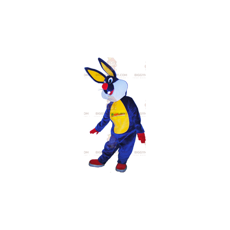 Blue and Yellow Plush Bunny BIGGYMONKEY™ Mascot Costume -