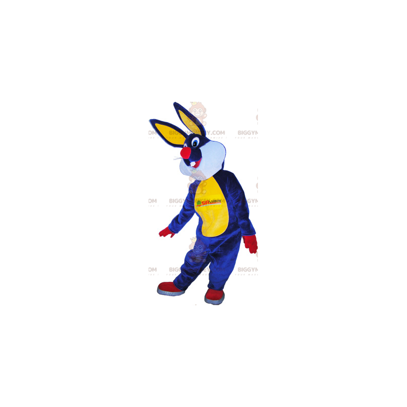 Kostým maskota modrožlutého plyšového zajíčka BIGGYMONKEY™ –