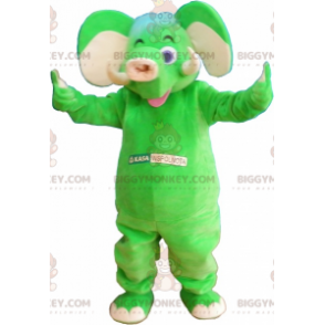 Costume de mascotte BIGGYMONKEY™ d'éléphant vert flashy -