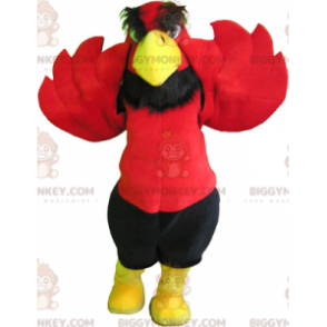 Disfraz de mascota BIGGYMONKEY™ de águila roja y amarilla con