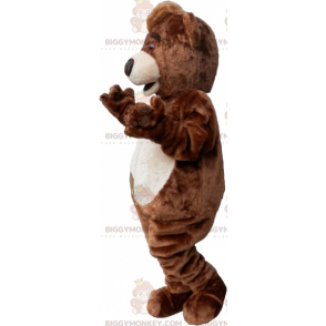 BIGGYMONKEY™ maskotkostume i plysbrun og solbrun bjørn -
