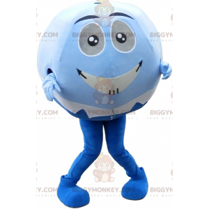 Blue and white ball BIGGYMONKEY™ mascot costume. BIGGYMONKEY™