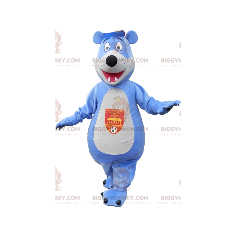 Blue and White Teddy BIGGYMONKEY™ Mascot Costume -