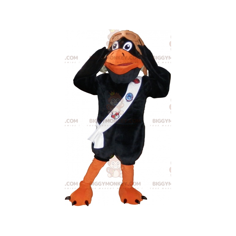 Costume da mascotte Gabbiano BIGGYMONKEY™ con elmo da aviatore