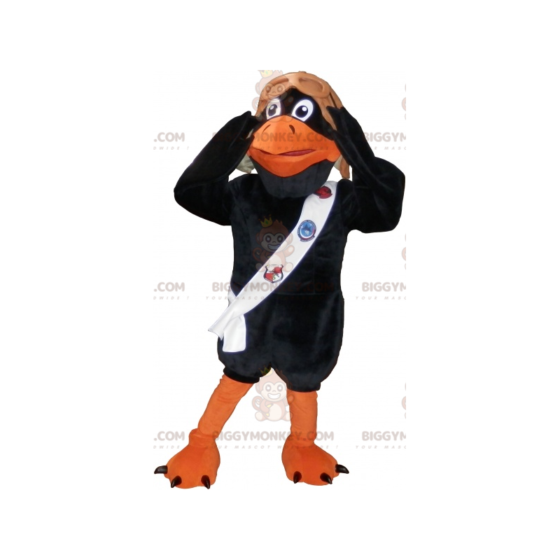 Disfraz de mascota Gaviota BIGGYMONKEY™ con casco de aviador de