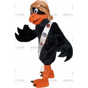 Zeemeeuw BIGGYMONKEY™-mascottekostuum met vliegerhelm met