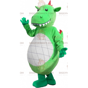 Costume de mascotte BIGGYMONKEY™ de dinosaure vert géant et