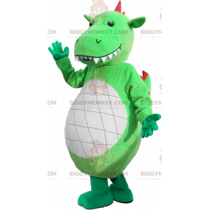 Niesamowity kostium maskotki ogromnego zielonego dinozaura