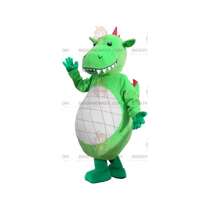 Fantastisk gigantisk grøn dinosaur BIGGYMONKEY™ maskotkostume -