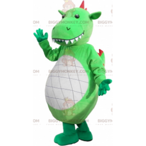 Fantastico costume della mascotte del dinosauro verde gigante