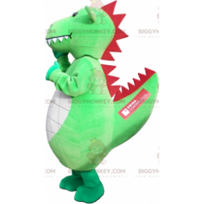 Fantástico traje de mascote de dinossauro verde gigante