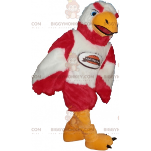Úžasný kostým maskota červenobílého a oranžového orla