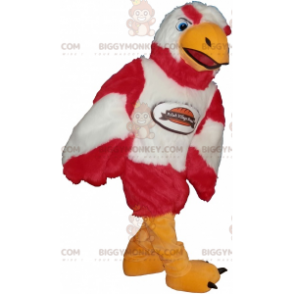 Costume de mascotte BIGGYMONKEY™ d'aigle rouge blanc et orange