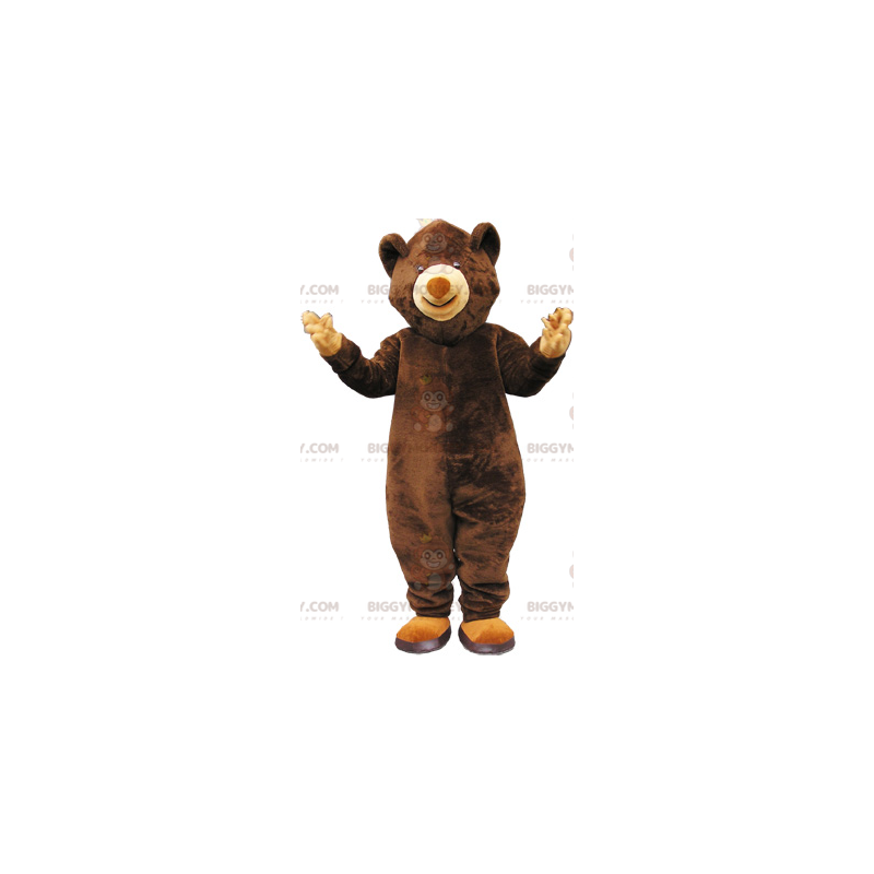 Costume de mascotte BIGGYMONKEY™ déguisement nounours. Costume ours brun en  salopette